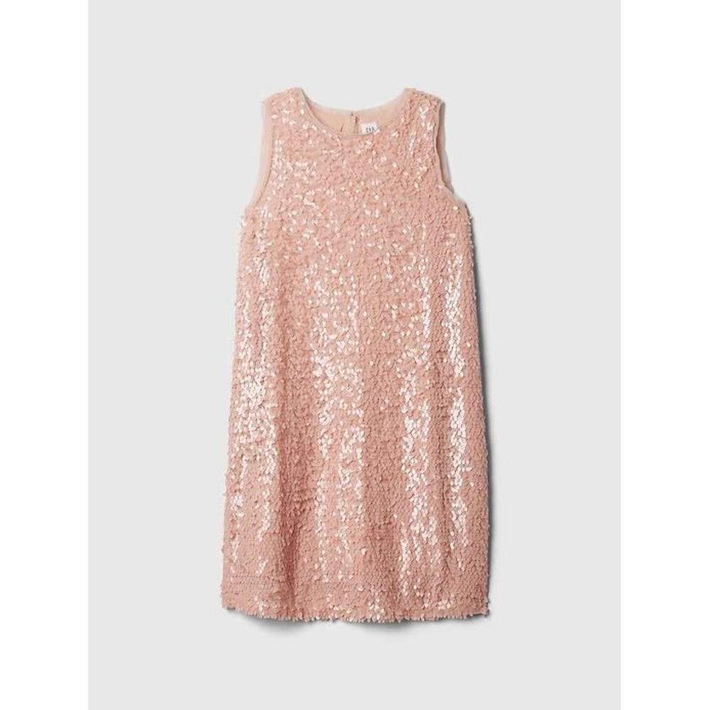 $69.95 Gap Kids Sequin Shift Dress Rose Pink Party Occasion Sleeveless‎ L 10/11
